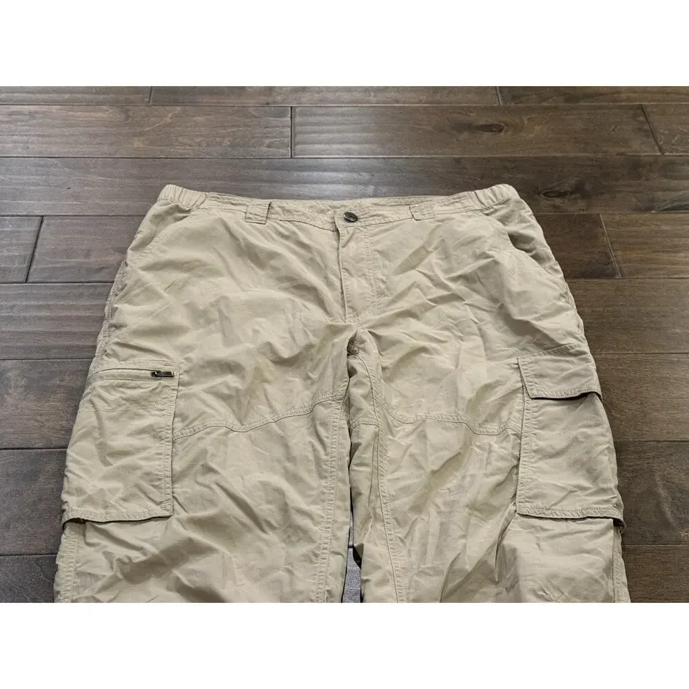 Columbia Mens Beige Hiking Kestrel Trail Cargo Pants Regular Fit 36x32 XM0104